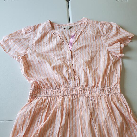 LOFT Dress Womens 2XL Striped Midi Summer Pockets Modal Casual Flowy Lightweight - Picture 4 of 11